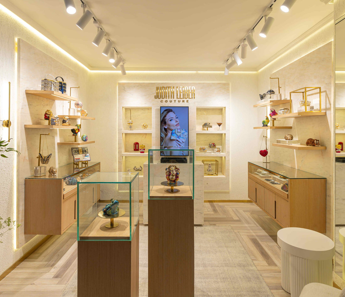 Judith Leiber Couture boutique interior at The Chanakya, New Delhi — India debut
